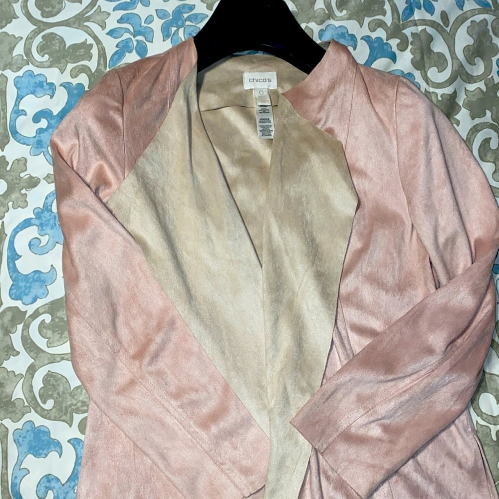 CHICO'S jacket, pink color double-sided beige, size 0